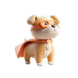 Superhero Dog Cartoon 3D Icon | Heroic Pet Character