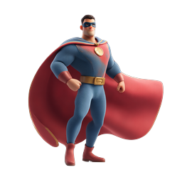 Superhero Hero Character 3D Icon | Powerful Costumed Figure