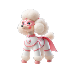 Superhero Poodle 3D Character Icon - Cute Hero Pet