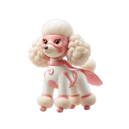 Cute Superhero Poodle 3D Icon | Hero Pet Character