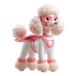 Superhero Poodle 3D Icon | Cute Hero Dog Character
