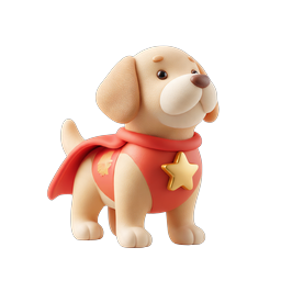 Icona 3D di cucciolo supereroe adorabile - Mascotte carina