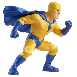 Dynamic Superhero Running Hero 3D Icon