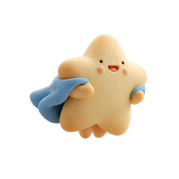 Cute Superhero Star Character 3D Clay Icon
