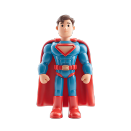 Superhero Toy Figure Icon - 3D Hero Character