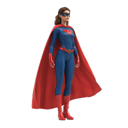 Superheroine Character Icon | Female Hero 3D Illustration