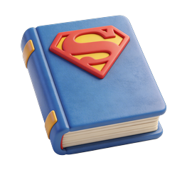Superman Book Icon - 3D Clay Style Comic Superhero