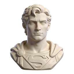 Superman Marble Bust - Classical 3D Hero Sculpture Icon