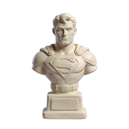 Superman Marble Bust Icon - Heroic 3D Sculpture Design