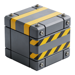 Industrial Supply Crate 3D Icon - Hazard Box