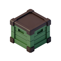 Green Supply Crate Isometric 3D Icon
