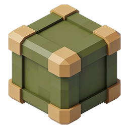 Isometric Supply Crate Game Icon - 3D Military Loot Box