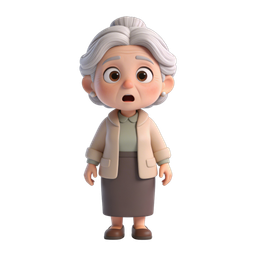 Surprised Grandma Icon for Family Themes