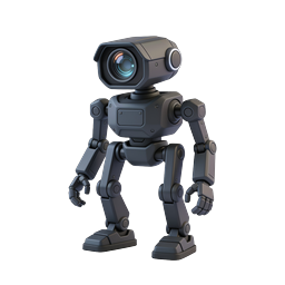 Surveillance Robot Icon - AI Security Camera Bot