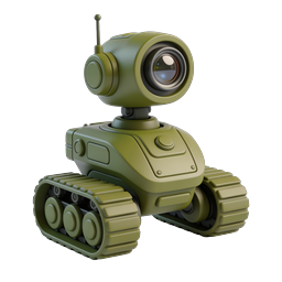 Иконка камеры робота-танка для наблюдения - 3D рендер