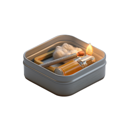 Emergency Fire Starting Kit Icon - Survival Gear 3D