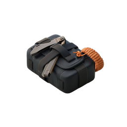 Realistic Survival Kit Bundle Icon with Tactical Knife