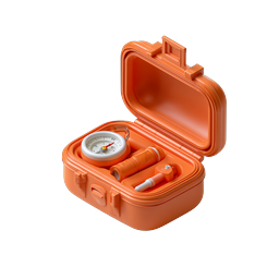 Orange Survival Kit Icon | 3D Clay Style Emergency Gear