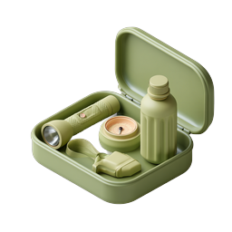 Survival Kit Emergency Gear Icon - 3D Render