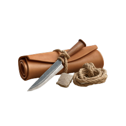 Kit de cuchillos de supervivencia con rollo de cuero y cuerda