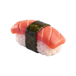 Realistic 3D Sushi Nigiri Icon - Japanese Food Render