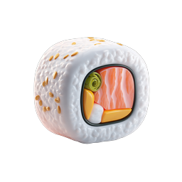 Sushi Roll Icon - 3D Realistic Japanese Food Design