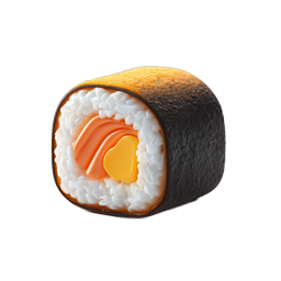 Realistic Sushi Roll Icon - Japanese Cuisine 3D Render