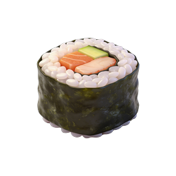 Sushi Maki Roll 3D Icon - Japanese Food Graphic