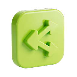Green Swap Arrows 3D Icon - Exchange & Transfer Symbol