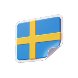 Sweden Flag Sticker 3D Icon | Country Flag
