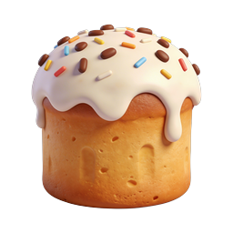 Sweet Iced Bread Icon with Colorful Sprinkles 3D