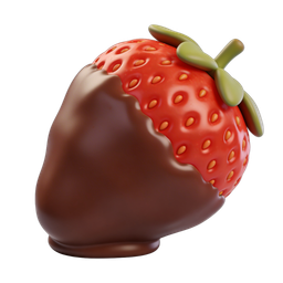 Ícone de morango com chocolate para uso culinário
