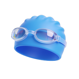 Swimming Goggles & Cap 3D Icon | Aquatic Sports