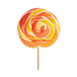 Swirled Orange Yellow Lollipop Candy Icon