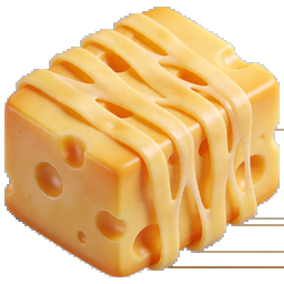 Swiss Cheese Block 3D Icon - Dairy Food Graphic