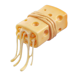Swiss Cheese Block Icon - 3D Dairy Food Icon