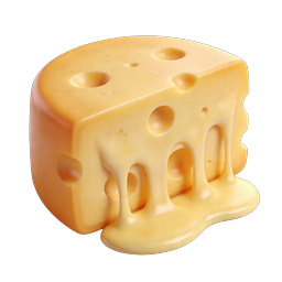 Realistic 3D Swiss Cheese Cube with Melt Effect