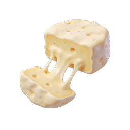 Swiss Cheese 3D Icon with Stretchy Melted Effect