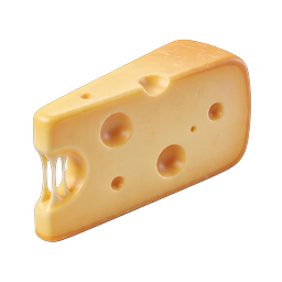 Swiss Cheese Icon - 3D Rendered Dairy Food Graphic