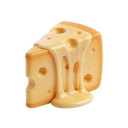 Swiss Cheese 3D Icon - Realistic Dairy Food Illustration