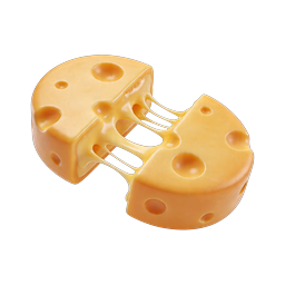 Swiss Cheese Icon - 3D Realistic Melted Cheese Design