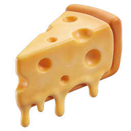 Swiss Cheese Wedge 3D Icon with Melted Drip