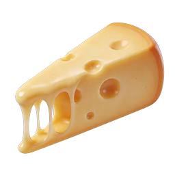 Swiss Cheese Slice 3D Icon - Dairy Food Graphic