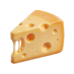 Swiss Cheese Wedge 3D Icon - Dairy Food Illustration