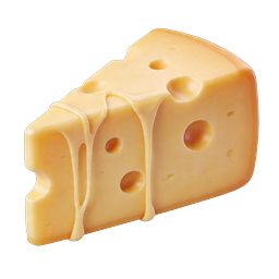 Swiss Cheese Wedge 3D Icon - Premium Dairy Food Design
