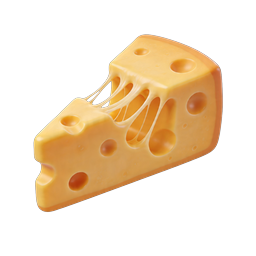 Swiss Cheese Wedge 3D Icon - Realistic Dairy Illustration