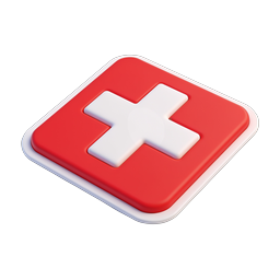 3D Red T Button Icon - Isometric App Tile Design