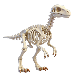 T-Rex Dinosaur Skeleton Icon - 3D Rendered Paleontology Graphic