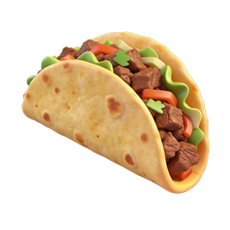 Delicious 3D Taco Icon - Mexican Food Illustration