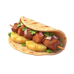 3D Realistic Taco with Skewer - Mexican Food Icon